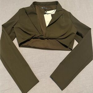 Zara long sleeve crop top